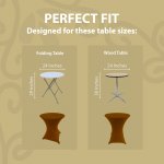 Spandex Cocktail Tablecloth 24 x 30 Round Fit Brown