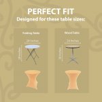 Spandex Cocktail Tablecloth 24 x 30 Round Fit Champagne