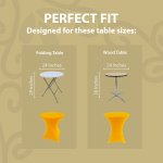 Spandex Cocktail Tablecloth 24 x 30 Round Fit Golden Yellow