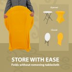 Spandex Cocktail Tablecloth 24 x 30 Round Storage Golden Yellow