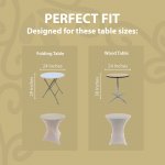 Spandex Cocktail Tablecloth 24 x 30 Round Fit Grey