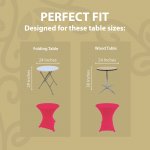 Spandex Cocktail Tablecloth 24 x 30 Round Fit Hot Pink