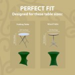 Spandex Cocktail Tablecloth 24 x 30 Round Fit Hunter Green