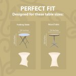 Spandex Cocktail Tablecloth 24 x 30 Round Fit Ivory