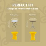 Spandex Cocktail Tablecloth 24 x 30 Round Fit Lemon Yellow