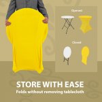 Spandex Cocktail Tablecloth 24 x 30 Round Storage Lemon Yellow