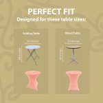 Spandex Cocktail Tablecloth 24 x 30 Round Fit Light Pink