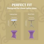 Spandex Cocktail Tablecloth 24 x 30 Round Fit Light Purple