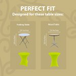 Spandex Cocktail Tablecloth 24 x 30 Round Fit Lime Green