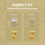 Spandex Cocktail Tablecloth 24 x 30 Round Fit Metallic Gold