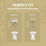 Spandex Cocktail Tablecloth 24 x 30 Round Fit Metallic Silver