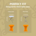 Spandex Cocktail Tablecloth 24 x 30 Round Fit Orange