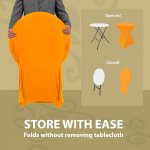 Spandex Cocktail Tablecloth 24 x 30 Round Storage Orange