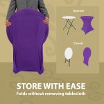 Spandex Cocktail Tablecloth 24 x 30 Round Storage Purple