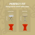 Spandex Cocktail Tablecloth 24 x 30 Round Fit Red