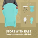 Spandex Cocktail Tablecloth 24 x 30 Round Storage Turquoise