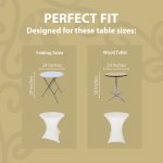 Spandex Cocktail Tablecloth 24 x 30 Round Fit White