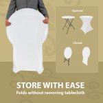 Spandex Cocktail Tablecloth 24 x 30 Round Storage White