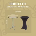 Spandex Cocktail Tablecloth 24 x 42 Round Fit Black