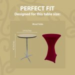 Spandex Cocktail Tablecloth Round 24 x 42 Fit Burgundy