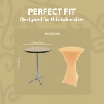 Spandex Cocktail Tablecloth Round 24 x 42 Fit Champagne