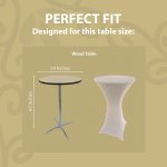 Spandex Cocktail Tablecloth Round 24 x 42 Fit Grey