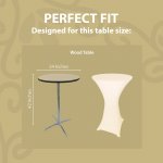 Spandex Cocktail Tablecloth Round 24 x 42 Fit Ivory