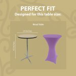 Spandex Cocktail Tablecloth Round 24 x 42 Fit Light Purple