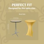 Spandex Cocktail Tablecloth 24 x 42 Round Fit Metallic Gold