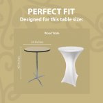 Spandex Cocktail Tablecloth 24 x 42 Round Fit Metallic Silver