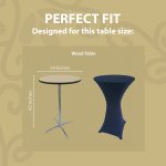 Spandex Cocktail Tablecloth Round 24 x 42 Fit Navy Blue