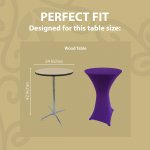 Spandex Cocktail Tablecloth Round 24 x 42 Fit Purple