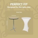 Spandex Cocktail Tablecloth 24 x 42 Round Fit White