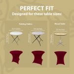 Spandex Cocktail Tablecloth 32 x 30 Round Fit Burgundy