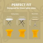 Spandex Cocktail Tablecloth 32 x 30 Round Fit Golden Yellow