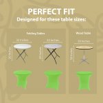 Spandex Cocktail Tablecloth 32 x 30 Round Fit Green