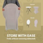 Spandex Cocktail Tablecloth 32 x 30 Round Storage Grey