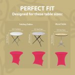 Spandex Cocktail Tablecloth 32 x 30 Round Fit Hot Pink