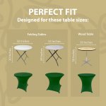 Spandex Cocktail Tablecloth 32 x 30 Round Fit Hunter Green