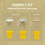 Spandex Cocktail Tablecloth 32 x 30 Round Fit Lemon Yellow