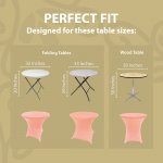 Spandex Cocktail Tablecloth 32 x 30 Round Fit Light Pink