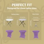 Spandex Cocktail Tablecloth 32 x 30 Round Fit Light Purple