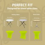 Spandex Cocktail Tablecloth 32 x 30 Round Fit Lime Green