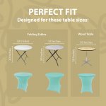 Spandex Cocktail Tablecloth 32 x 30 Round Fit Turquoise