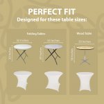 Spandex Cocktail Tablecloth 32 x 30 Round Fit White