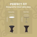 Spandex Cocktail Tablecloth 32 x 43 Round Fit Black