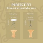 Spandex Cocktail Tablecloth 32 x 43 Round Fit Champagne