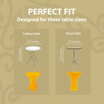 Spandex Cocktail Tablecloth 32 x 43 Round Fit Golden Yellow