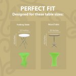 Spandex Cocktail Tablecloth 32 x 43 Round Fit Green