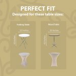 Spandex Cocktail Tablecloth 32 x 43 Round Fit Grey